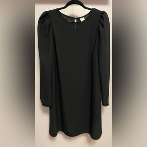 Little black mini dress with puff sleeves